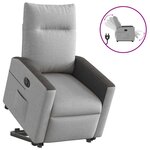 vidaXL Fauteuil inclinable électrique gris nuage tissu