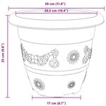 vidaXL Pots de plantes 6 Pièces Rouge brique Ø 26 x 21.5 cm Plastique