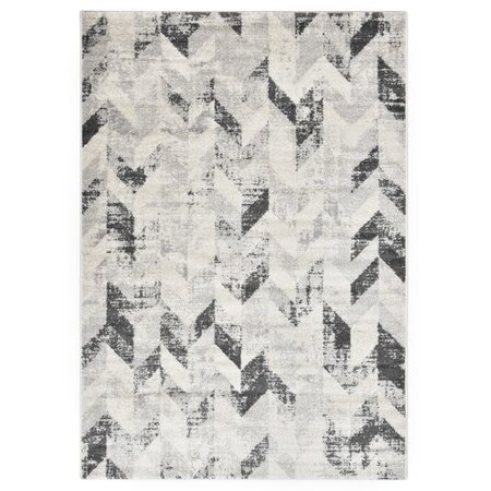 Vidaxl tapis gris et blanc 140x200 cm pp