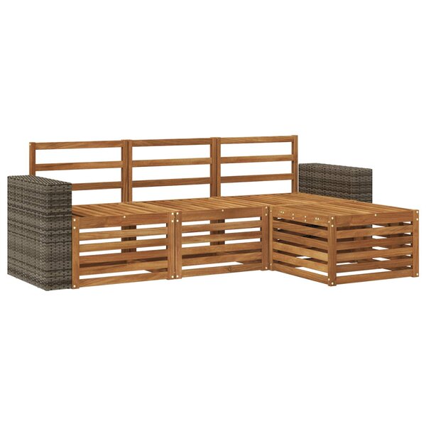 vidaXL Ensemble de canapés d'extérieur 4 Pièces Naturel
