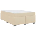 vidaXL Cadre de lit avec matelas Crème 160 x 200 cm tissu