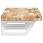 vidaXL Étagère de vasque murale acier et bois massif d'acacia