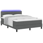 vidaXL Lit à ressorts avec matelas Gris foncé 160 x 200 cm tissu