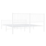 vidaXL Cadre de lit métal sans matelas et pied de lit blanc 183x213 cm