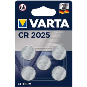 Blister Pack de 5 Piles Boutons Lithium CR2025 3V VARTA
