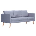 vidaXL Canapé à 3 places Tissu Gris clair