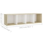 vidaXL Meuble TV blanc chêne sonoma 142 5x35x36 5 cm bois d'ingénierie