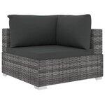 vidaXL Salon de jardin 8 Pièces avec coussins Résine tressée Gris