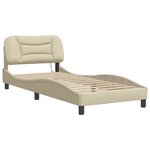 vidaXL Cadre de lit avec tête de lit Crème 80x200 cm Tissu