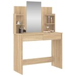 vidaXL Coiffeuse avec miroir chêne sonoma 96x39x142 cm