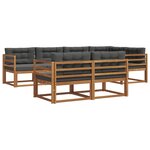 vidaXL Ensemble de canapés d'extérieur 7 Pièces Naturel et Anthracite
