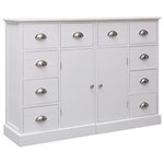 vidaXL Buffet avec 10 tiroirs Blanc 113x30x79 cm Bois