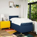 vidaXL Sommier à lattes de lit avec matelas Bleu 90x190 cm Tissu
