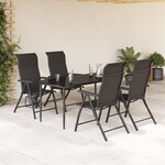 vidaXL Chaises pliables de jardin lot de 4 café noir résine tressée