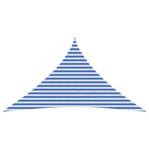 vidaXL Voile d'ombre 3 5 x 3 5 x 4 9 m HDPE Triangulaire Bleu et Blanc