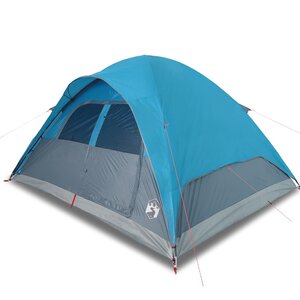 vidaXL Tente familiale à dôme 6 personnes bleu imperméable