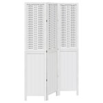 vidaXL Cloison de séparation 3 panneaux blanc bois de paulownia massif