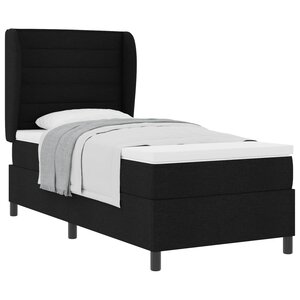 vidaXL Lit à ressorts avec matelas Noir 100 x 200 cm tissu