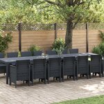 Ensemble de salle à manger de jardin 15 pièces Anthracite Poly Rattan