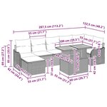 vidaXL Canap'de jardin 8 pièces   coussins en poly rotin gris