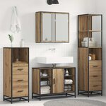 vidaXL Ensemble de mobilier de salle de bain 3 Pièces chêne artisanal