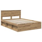 vidaXL Cadre de lit Chêne artisan 140 x 190 cm Bois d'ingénierie