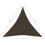 vidaXL Voile d'ombrage 160 g/m² Marron 3x3x3 m PEHD