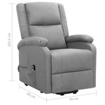 vidaXL Fauteuil Gris clair Tissu
