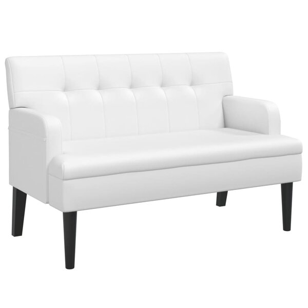 vidaXL Banc avec dossier blanc 112x65 5x75 cm similicuir