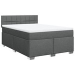 vidaXL Sommier à lattes de lit avec matelas Gris foncé 140x190cm Tissu