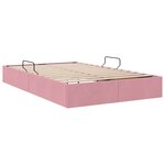 vidaXL Cadre de lit ottoman avec stockage Rose 120 x 200 cm Velours