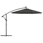 vidaXL Tissu de remplacement pour parasol déporté Anthracite 350 cm