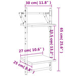 vidaXL Étagères murales à 2 niveaux avec barres 2 Pièces sonoma gris