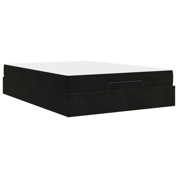 vidaXL Cadre de lit avec matelas avec matelas 2 Pièces Noir Velours