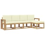 vidaXL Ensemble de canapés d'extérieur 5 pc Blanc et crème