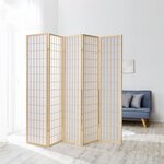 Paravent bois 5 pans Shoji clair pliable