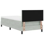 Lit à ressort vidaXL avec matelas en velours gris clair simple