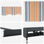 vidaXL Auvent rétractable manuel rayé multicolore 350x250 cm