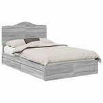 vidaXL Lit de Rangement Gris Sonoma 135 x 190 cm Bois d'ingénierie