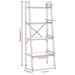 vidaXL Étagère sur pied 4 niveaux Marron foncé et noir 56x35x140 cm
