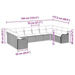 vidaXL Ensemble de canapé de jardin 10 Pièces Gris clair Poly rotin