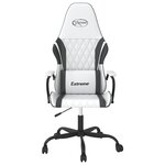 vidaXL Chaise de jeu de massage Blanc et noir Similicuir