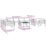 vidaXL Salon de jardin 9 Pièces avec coussins Aluminium Anthracite