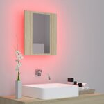 vidaXL Armoire à miroir à LED de bain Chêne sonoma 40x12x45 Acrylique