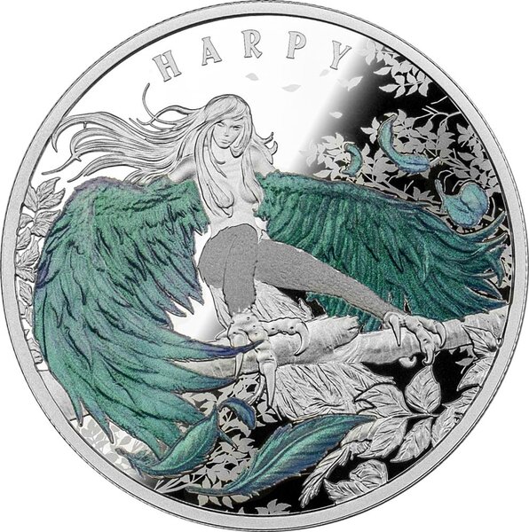 Pièce de monnaie en Argent 1 Dollar g 31.1 (1 oz) Millésime 2023 HAUNTING HARPY