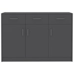 vidaXL Buffet Gris 110x30x75 cm Bois d’ingénierie