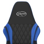 vidaXL Chaise de jeu Noir et bleu Similicuir