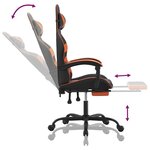 vidaXL Chaise de jeu avec repose-pied Noir et orange Similicuir