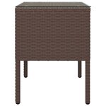 vidaXL Table d'appoint marron 53x37x48 cm poly rotin et verre trempé