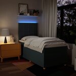 vidaXL Sommier à lattes de lit avec matelas Bleu 90x190 cm Tissu